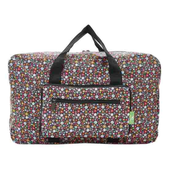 Wochenend-Reisetasche ECO CHIC faltbar Streublume Schwarz 29x50x20cm 100% Kunststoff recycelt