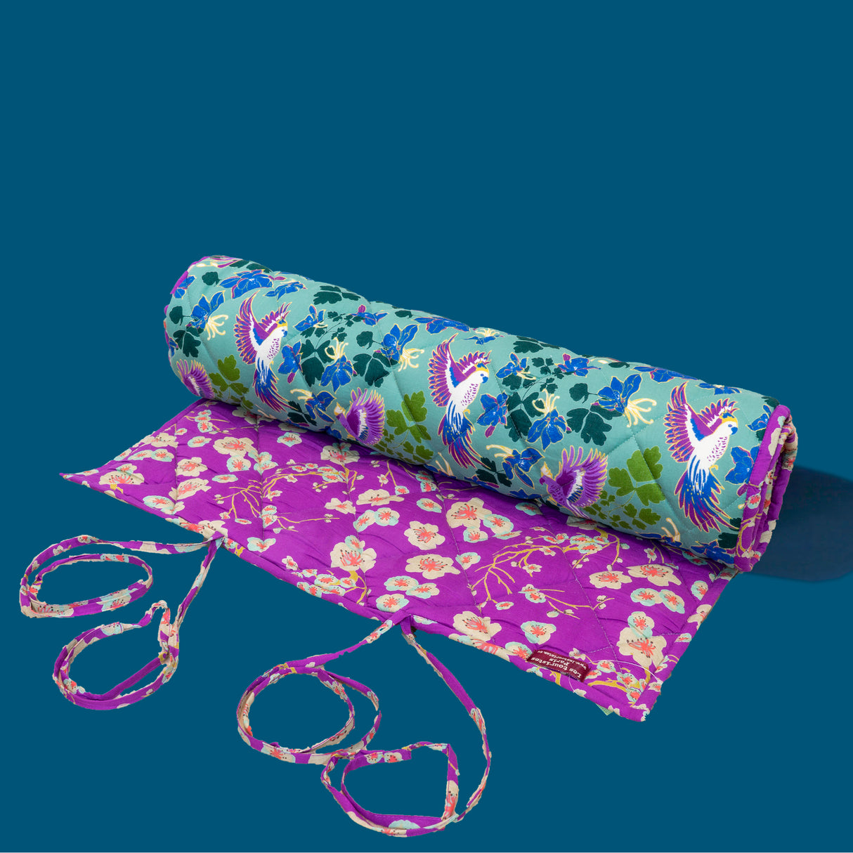 Yoga Matte (ANCOLIE NEW GREEN/BLOSSOM PURPLE) 100% Baumwolle 67x188cm