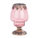 Windlicht Rosa/Blau/Grün Glas/Metall (12 cm)