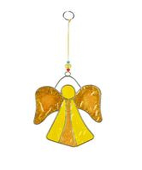 Suncatcher Engel gelb/gold 19cm