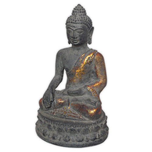 Buddha schwarz gold 12cm Resin