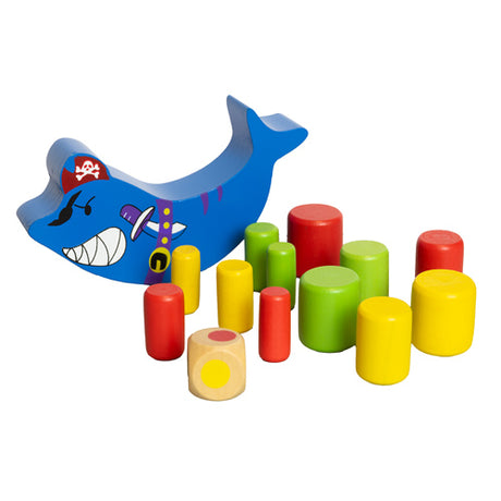 Balance Spiel Piraten-Haifisch Holz