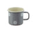 Becher Emaille 8cm Grau mit weissen Punkten