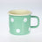 Becher Emaille 8cm Grün mit weissen Punkten
