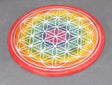 Blume des Lebens Untersetzer 10cm Chakrafarben Speckstein INDIEN