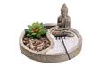 Buddha mit Zengarten rund 20x12cm Zement