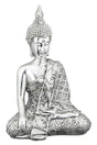 Buddha sitzend silber Polyresin Höhe 12cm