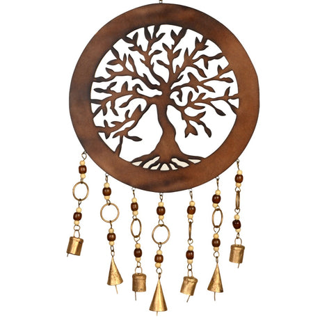 Dekohänger Baum des Lebens mit braunen Holzperlen MDF