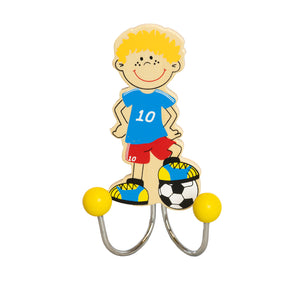 Doppelkleiderhaken Fussball Gelb