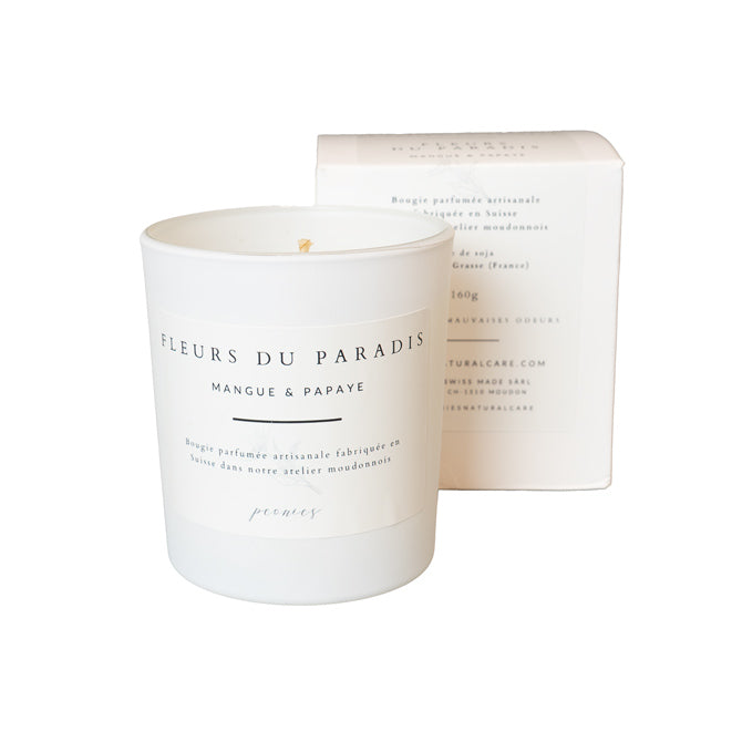 Duftkerze Fleurs du Paradis Mango und Papaya 160g 100% natürlich