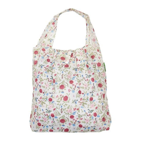 Einkaufstasche ECO CHIC faltbar 56x38x10cm Kunststoff 100% recycelt Blüten Beige