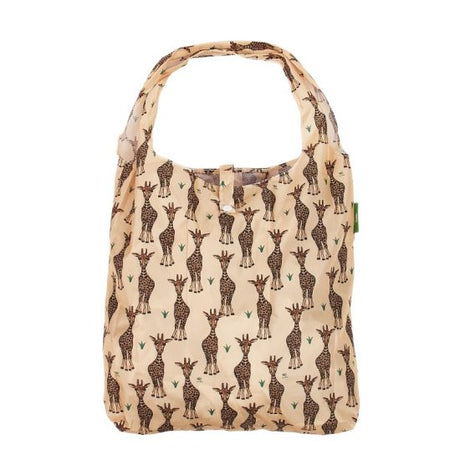 Einkaufstasche ECO CHIC faltbar 56x38x10cm Kunststoff 100% recycelt Giraffen Beige
