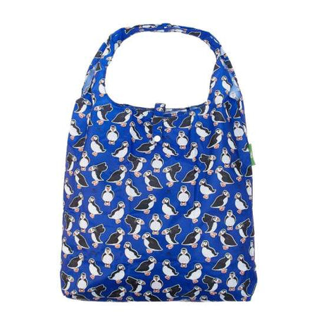 Einkaufstasche ECO CHIC faltbar 56x38x10cm Kunststoff 100% recycelt Papageientaucher Blau