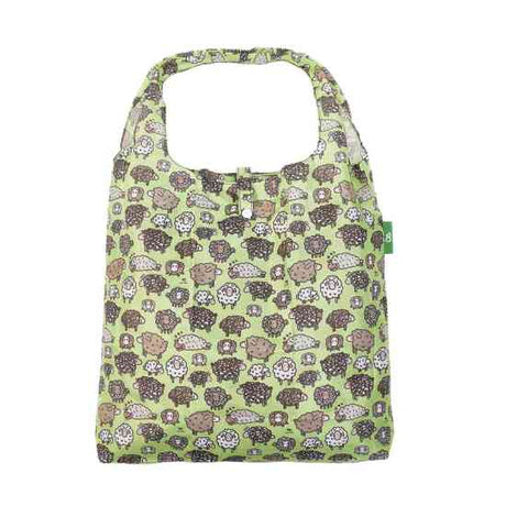 Einkaufstasche ECO CHIC faltbar 56x38x10cm Kunststoff 100% recycelt Schafe Grün