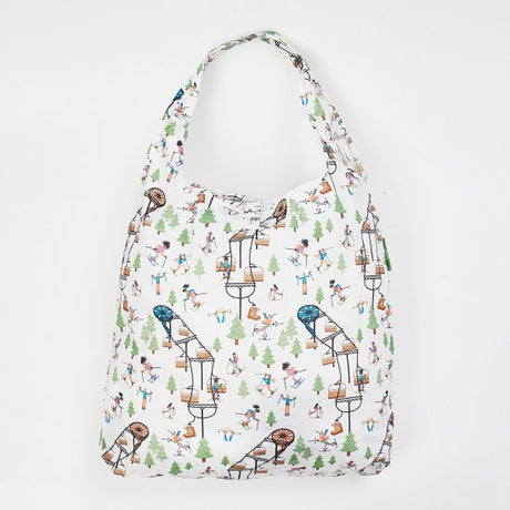 Einkaufstasche ECO CHIC faltbar 56x38x10cm Kunststoff 100% recycelt Skifahrer weiss