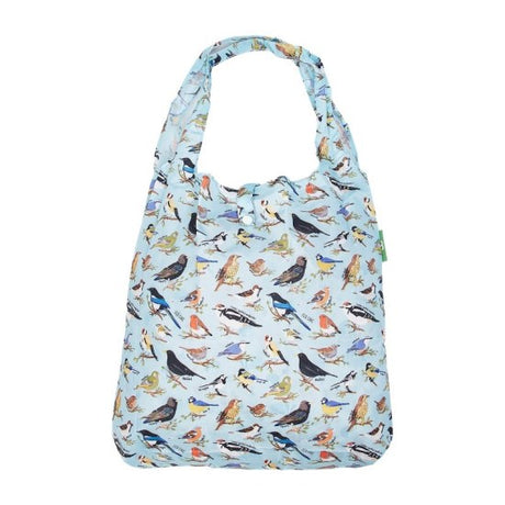 Einkaufstasche ECO CHIC faltbar 56x38x10cm Kunststoff 100% recycelt Vögel Blau