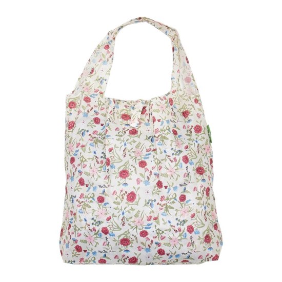 Einkaufstasche ECO CHIC faltbar Blüten Beige 56x38x10cm Kunststoff 100% recycelt