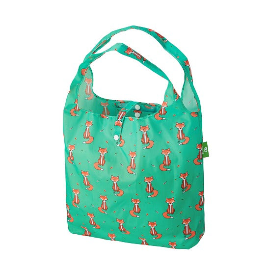 Einkaufstasche ECO CHIC faltbar Füchse Grün 56x38x10cm Kunststoff 100% recycelt