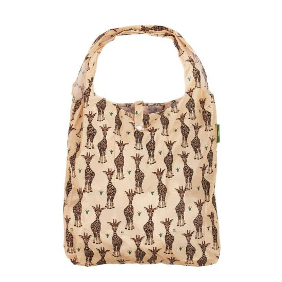 Einkaufstasche ECO CHIC faltbar Giraffen Beige fatbar 56x38x10cm Kunststoff 100% recycelt