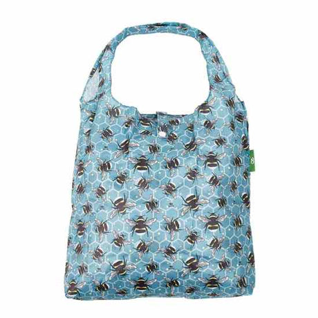 Einkaufstasche ECO CHIC faltbar Hummeln Blau 56x38x10cm Kunststoff 100% recycelt