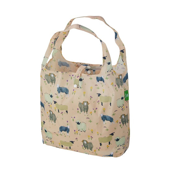Einkaufstasche ECO CHIC faltbar Schaf-Vielfalt Beige 56x38x10cm Kunststoff 100% recycelt