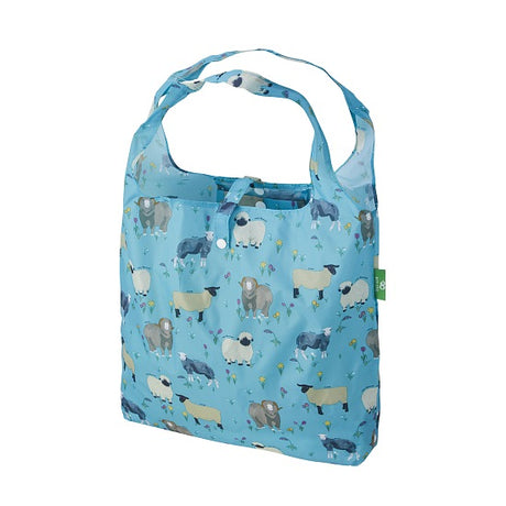 Einkaufstasche ECO CHIC faltbar Schaf-Vielfalt Blau 56x38x10cm Kunststoff 100% recycelt