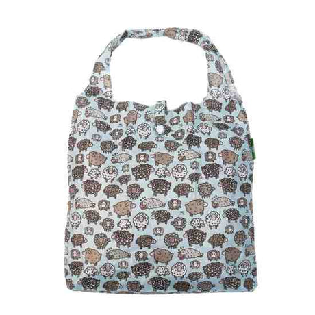 Einkaufstasche ECO CHIC faltbar Schafe Blau 56x38x10cm Kunststoff 100% recycelt