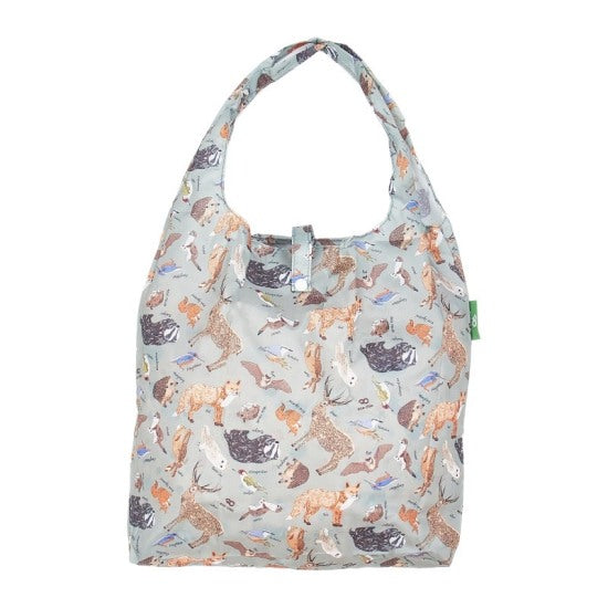 Einkaufstasche ECO CHIC faltbar Waldtiere 56x38x10cm Kunststoff 100% recycelt