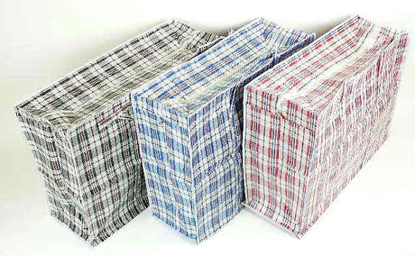 Einkaufstasche kariert 75x55x28cm XL mit Reissverschluss