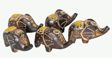 Elefant 5er Set 5cm Holz, BALI