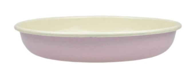 Emaille rosa/cremeTeller tief D24cm H4cm