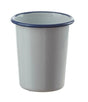 Emaille weiss mit blauem Rand Becher 10.5cm hoch konisch 350ml