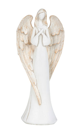 Engel stehend weiss/gold 29.5x12cm