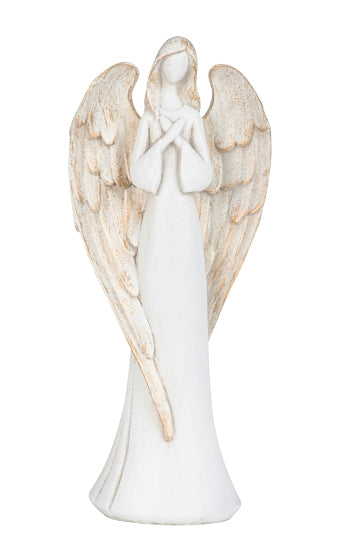 Engel stehend weiss/gold 29.5x12cm
