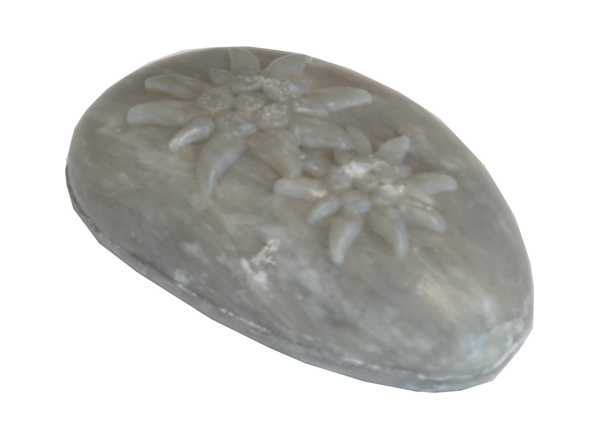 Eselmilchseife Edelweiss Steinform hellgrau 80g