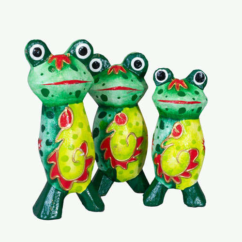 Frosch 3er Set 12,14,16cm Holz, BALI