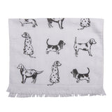 Gästehandtuch 40x66 cm Weiss Grau Baumwolle Hunde