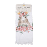 Gästehandtuch 40x66 cm Weiss Rosa Hase mit Blumen