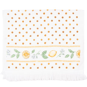 Gästehandtuch 40x66 cm Weiss Gelb Zitronen