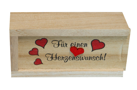 Geldgeschenkebox 10x5x2.5 cm "Für einen Herzenswunsch"