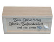 Geldgeschenkebox 10x5x2.5 cm "Zum Geburtstag Glück, Zufriedenheit und ein paar Mäuse"