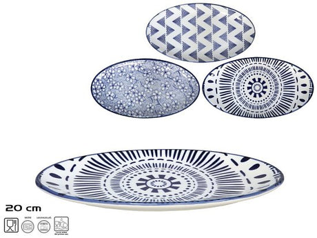Geschirr Teller oval 3ass 20x11cm Porzellan