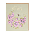 Grusskarte Happy Birthday Blumen mit Biene