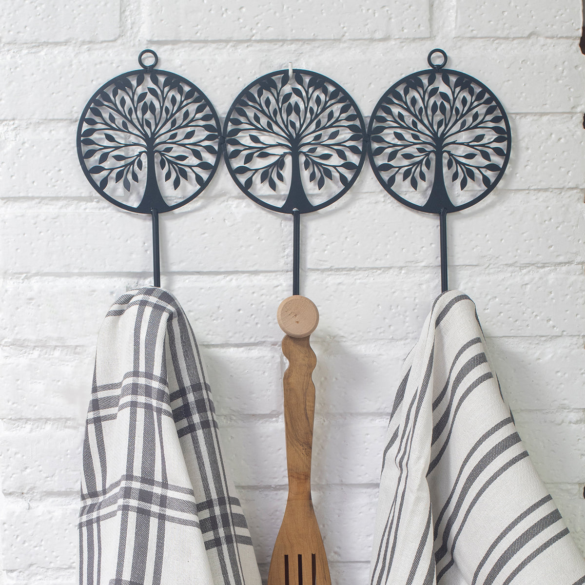 Hakenleiste Baum des Lebens schwarz mit 3 Haken