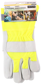 Handschuh Arbeits- / Gartenhandschuhe  gelb Leder Dunlop 13x30cm
