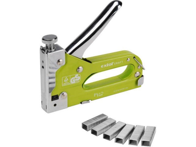 Heftpistole 4-14mm Gehäuse Chrom mit verstellbarer Aufprall Extol Craft