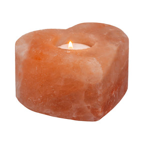 Himalayasalz-Teelichthalter Herzform 10x12x6cm