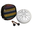 Instrument Steel Tongue Drum 15cm mit 7 Tönen Ohmzeichen Handgefertigt INDIEN