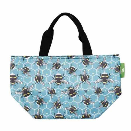 Kühltasche Lunch Bag ECO CHIC 17.5x30x13.5cm Kunststoff 100% recycelt blau Bienen