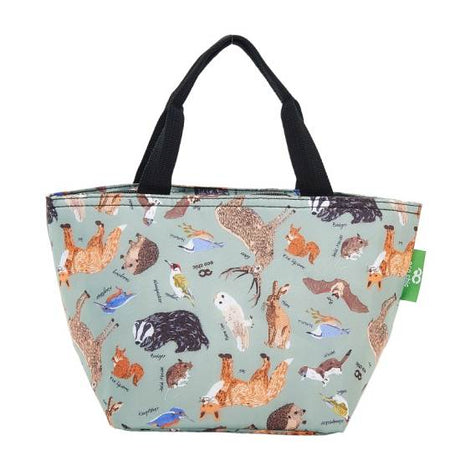 Kühltasche Lunch Bag ECO CHIC 17.5x30x13.5cm Kunststoff 100% recycelt grün heimische Tiere